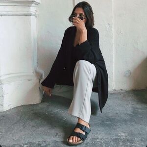 Oiled Black Leather Birkenstock Sandals